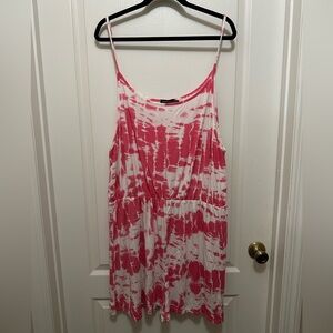 Boohoo Pink and White Tie-Dye Romper